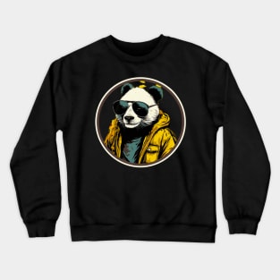 Cool Animals: Cartoon Vintage Funny Cool Panda Crewneck Sweatshirt